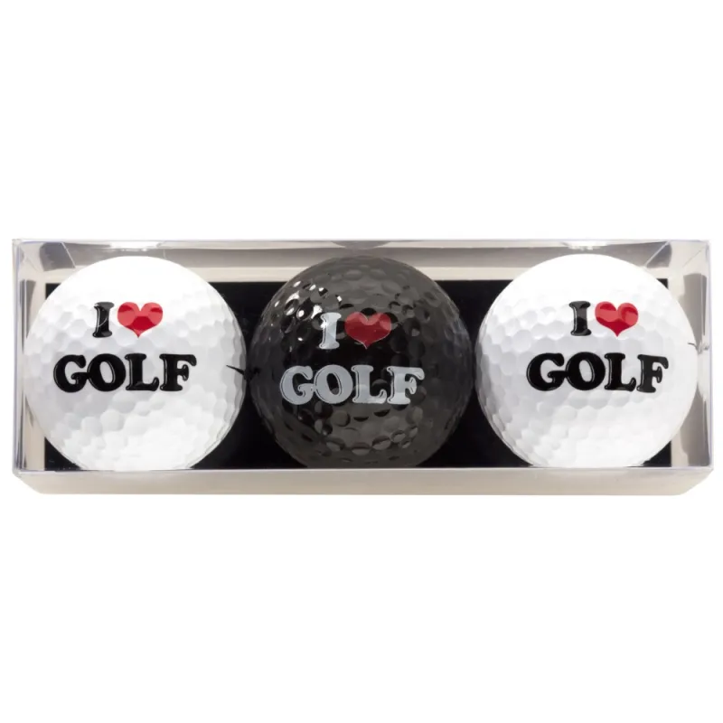 Tres bolas - motivo I Love Golf