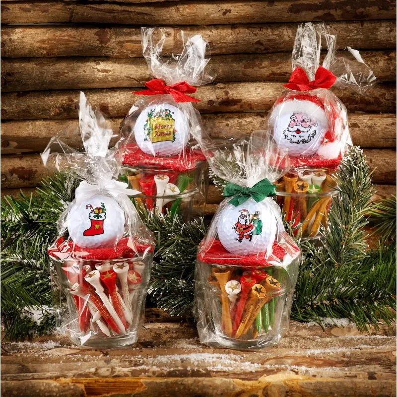 VASOS DE NAVIDAD con bolas y tees